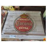 Corona Extra Cerveza Glass Advertising Sign