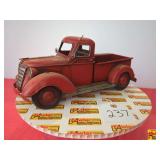 Classic Red Die-Cast Model Pick Up Truck; Die-cast unknown