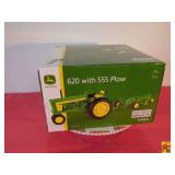 John Deere 620 Tractor With 555 Plow (Precision Heritage series) by ERTL; 1:16 Scale