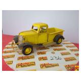 Classic Yellow Die-Cast Model Pick Up Truck; Die-cast unknown