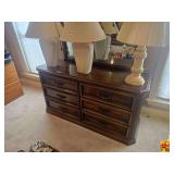 Wood 6-Drawer Dresser With Mirror