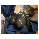Nikon EM Camera, Yashica IC Camera & Telephoto Lenses With Cases