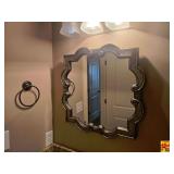 Decorative Wall Mirror With Scalloped Frame