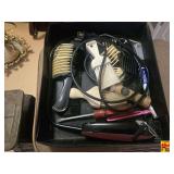 Vintage Pfaff 332 Sewing Machine in Carrying Case With Accessories, Hair Cutting Accessories & Vintage Columbia 24-Pound Scale
