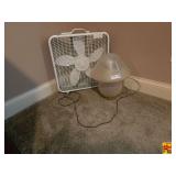 Table Lamp & Box Fan