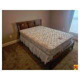 Wood Bed Frame With Headboard, Footboard, Mattress & Box Spring