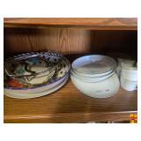 Dinnerware, Serving Bowls, Grape Pattern Platter Serving Pieces, Tulip Lamp & Red Hobnail Vase