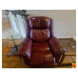Burgundy Leather Recliner Armchair