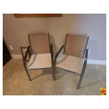 (2) Metal and Mesh Patio Chairs