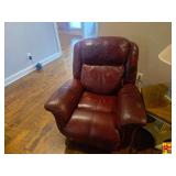 Burgundy Leather Reclining Armchair