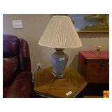 Ceramic Base Table Lamp With Pleated Shade