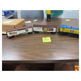Engine & 2 Box Cars, Coors Beer & White Owl Cigars