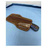 Custom Fixed Blade Knife with Scaled Texture Blade and Sheath