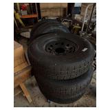 Set of Four Trailer Tires Mounted on Rims