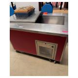 Commercial Refrigerated Prep Counter with Stainless Steel Top and Casters