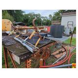 Industrial Storage Racks with Assorted Garden and Utility Items