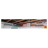 Collection of Petroleum and Soda Advertising Signs, Coolers, and Crates
