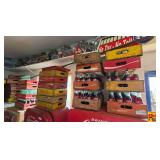 Assorted Coca-Cola Wooden Crates and Glass Bottles