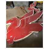 Large Red and White Pegasus Sign