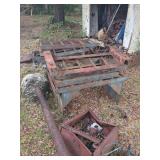 Assorted Metal Racks, Shelving Parts, and Industrial Materials