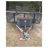 Dual Axle Utility Trailer with Tongue Box and Wooden Deck