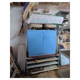 Blue Metal Storage Cabinet and Automotive Parts Lot