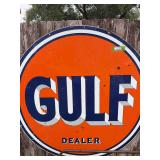 Gulf Dealer Round Porcelain Sign