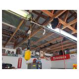 Ceiling-Mounted Retractable Power Cord Reel and Drop Light
