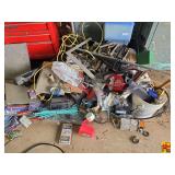 Assorted Garage Tools, Hardware, and Automotive Parts Lot