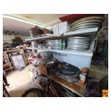 Automotive Parts Collection Including Hubcaps, Trim, and License Plates