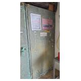Industrial Metal Storage Cabinet with Automotive Decor