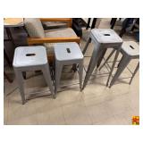 Set of Four Metal Bar Stools