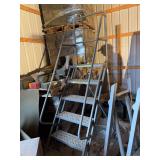 Industrial Rolling Safety Ladder with Handrails