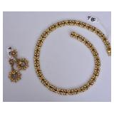 14k Gold Necklace and Earrings