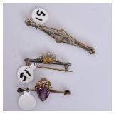 Three Victorian Brooches Three Victorian Brooches