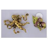 Two 14k Gold Brooches