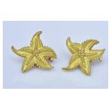 Tiffany 18k Gold Starfish Earrings