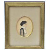 American Folk Art Miniature Portrait American Folk Art Miniature Portrait