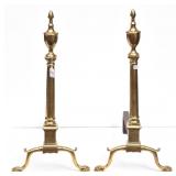 Chippendale Style Brass Andirons