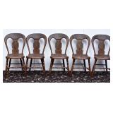 Set of Five Pennsylvania Plank Chairs Set of Five Pennsylvania Plank Chairs
