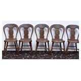 Set of Five Pennsylvania Plank Chairs