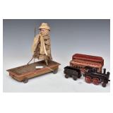 Victorian Pull Toy & Cast Iron Toy Train