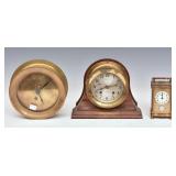 Two Chelsea Ships Clocks and a Carriage Clock Two Chelsea Ships Clocks and a Carriage Clock