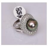 18k Gold Black South Sea Pearl Ring 18k Gold Black South Sea Pearl Ring