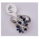 14k Gold Sapphire and Diamond Ring