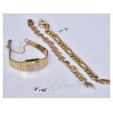 Three 14k Gold Bracelets Three 14k Gold Bracelets