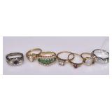 Group of Seven 10k and 14k Gold Rings Group of Seven 10k and 14k Gold Rings