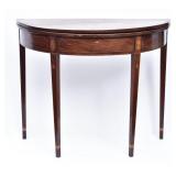 Federal Inlaid Demilune Card Table