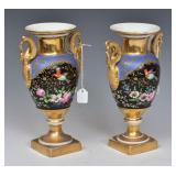 Pair of Old Paris Porcelain Urns