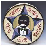 Minstrel Folk Art Decorated Bass Drum